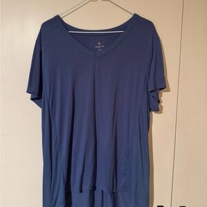 Tangerine Deep Blue Short Sleeve V-Neck Tee